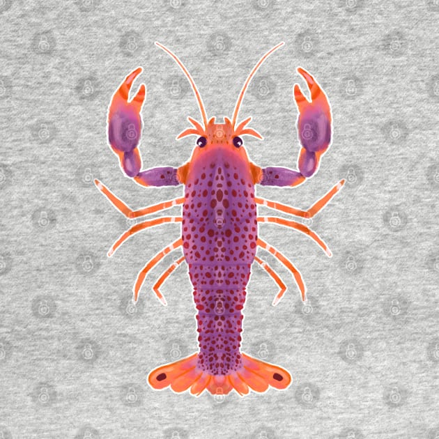Purple and Orange Reef Lobster by narwhalwall